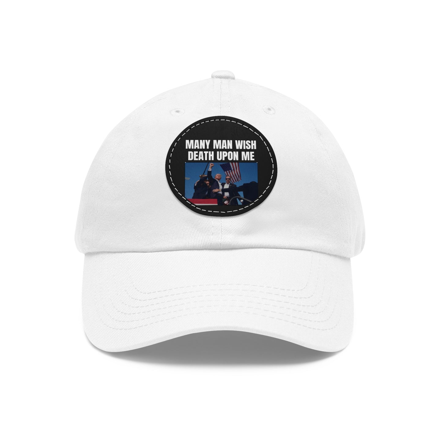 Dad Hat with Leather Patch (Round)