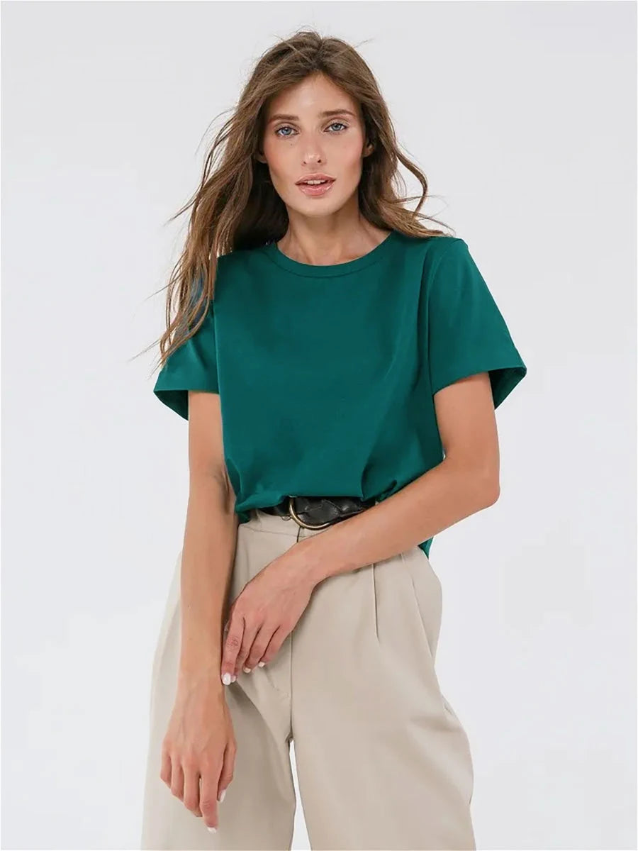 Lady Short Sleeve Loose Tops Shirts