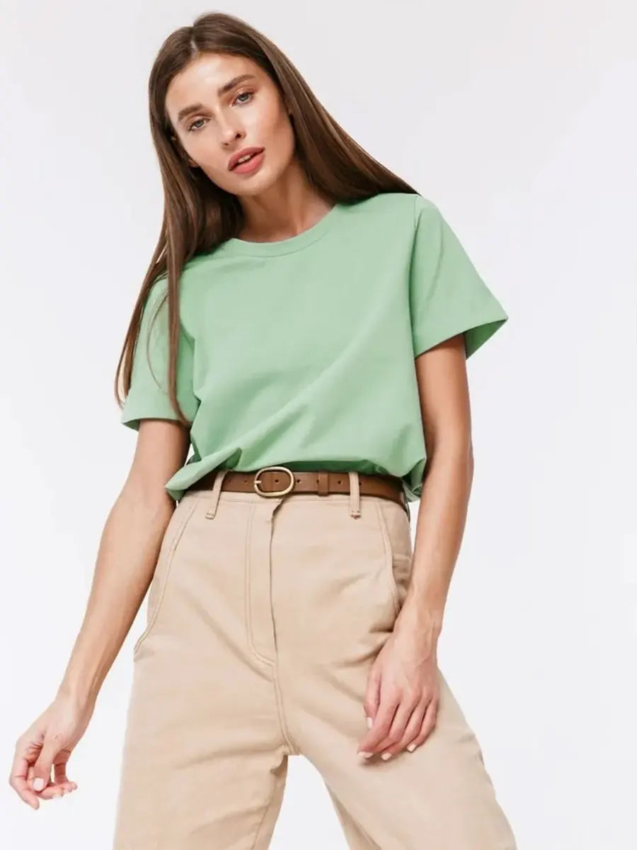 Lady Short Sleeve Loose Tops Shirts